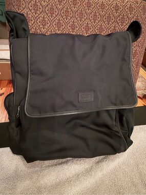 Coach Black Nylon Flap Backpack for Women or Men